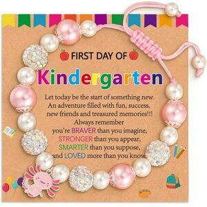Axolotl charm bracelet girls kids first day of school kindergarten jewelry gift